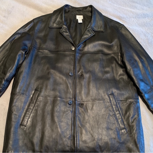 Linea Uomo 3/4 length lambskin leather black jacket, like new, rarely worn - Picture 2 of 10
